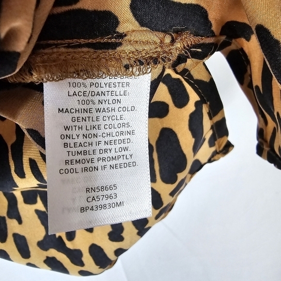 Bp satin lace leopard animal print camisole in size Small black and gold NWT - Picture 5 of 7